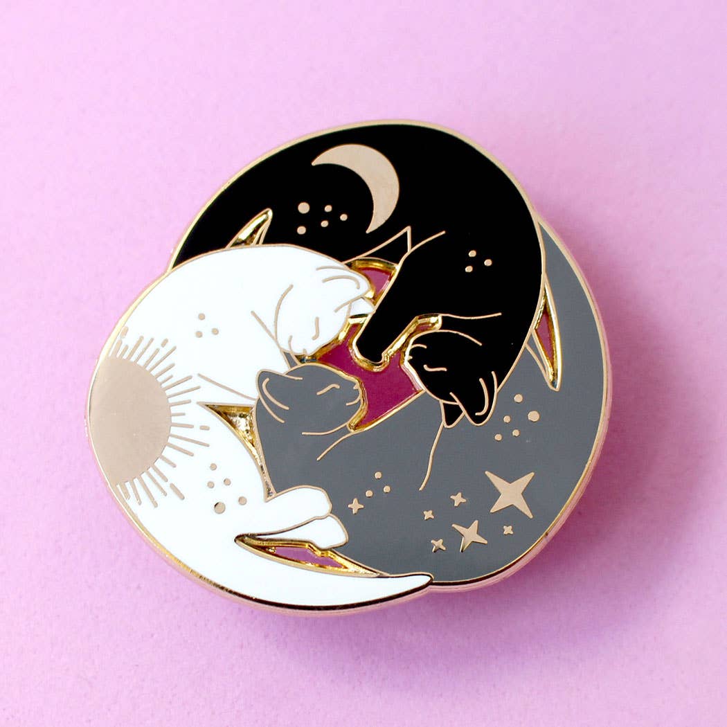 Glitter Punk - Wholesale Lapel Pin/Button - Trio of Cats Enamel Pin