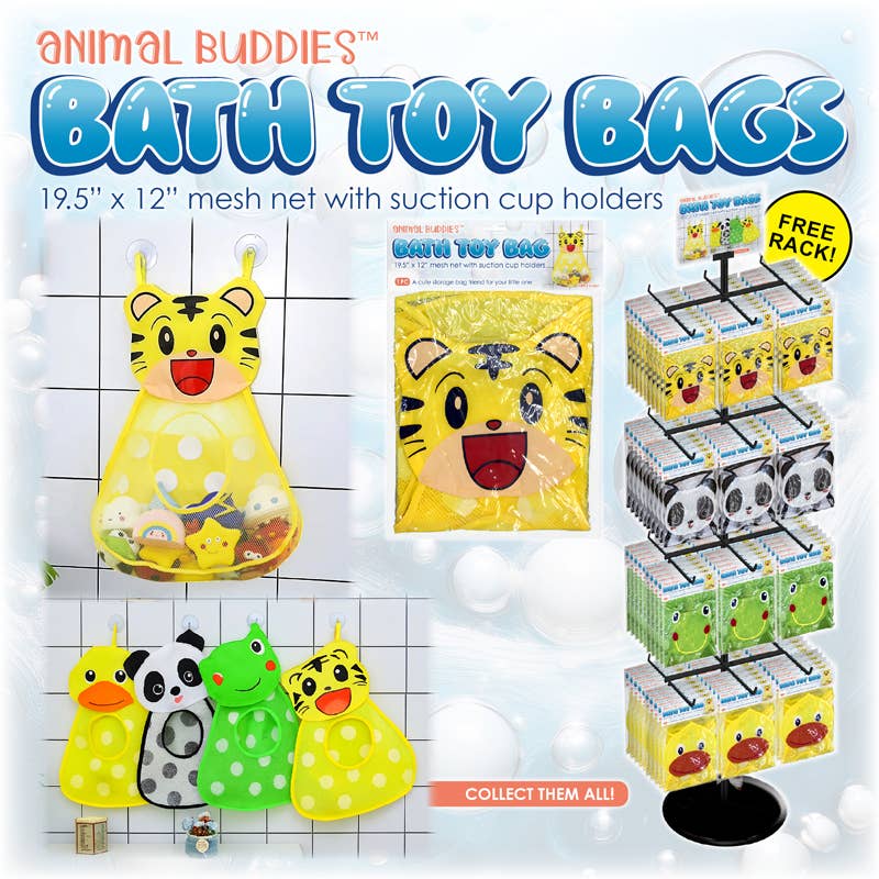 Deluxe Import Trading – Caddy de banho por atacado – Organizador de Brinquedos de Banho 144 pcs 4 Expositores0