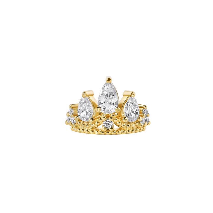Queen Charlotte – 14K/18K Gold Multi-Stone Clicker Ring for wholesale by Piercing-zone
