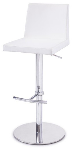 Greenwestons - Wholesale Stool - 42" White Leatherette And Steel Bar Stool2