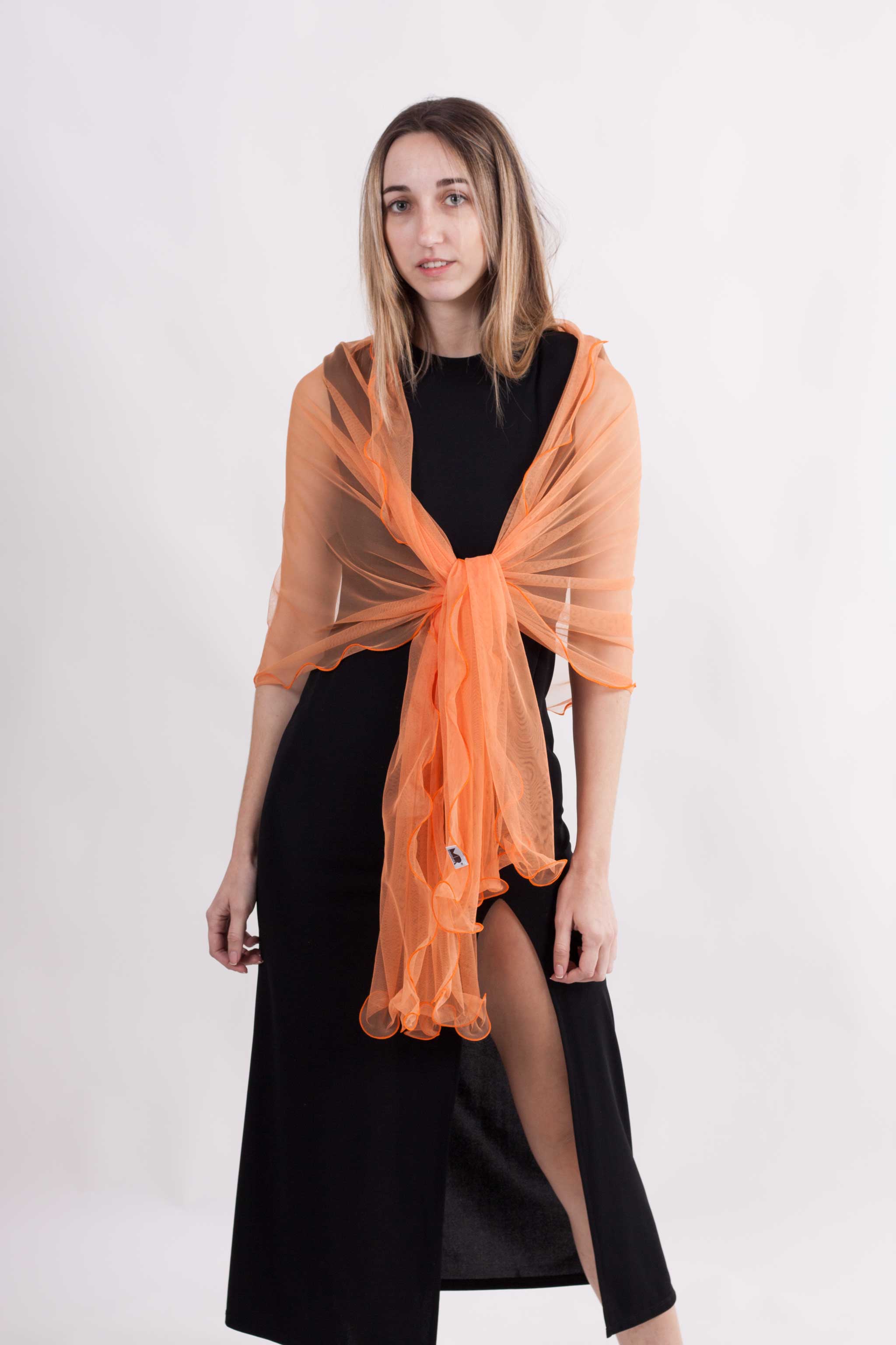 MR Complements - Vente Écharpe – femme - Châle en tulle grande taille aux bords ondulés28