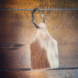Leather Keychain Blanks, 2pcs Cowhide Key Fob with Key Ring, Olive
