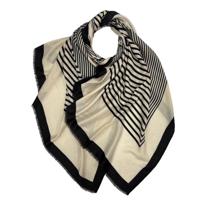 Lili Scarves - Wholesale Scarf - Women's - Printed Big Maze Pattern Lightweight Scarf