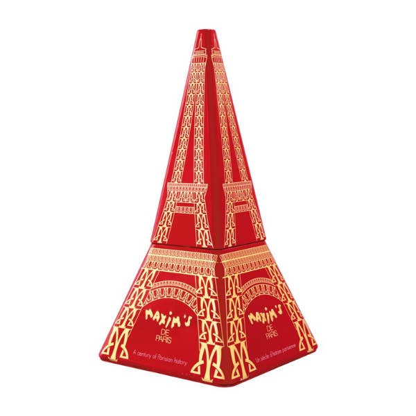 Maxim's de Paris Eiffel Tower Tin With Caramels 3.88oz for wholesale by The French Farm