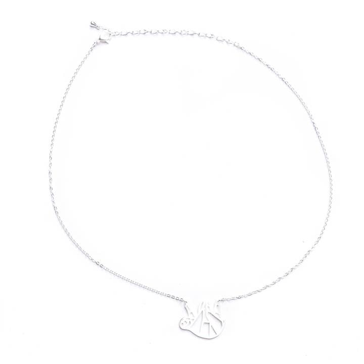 La Menagerie - Wholesale Halskettinghanger - Luiaard zilveren origami ketting9