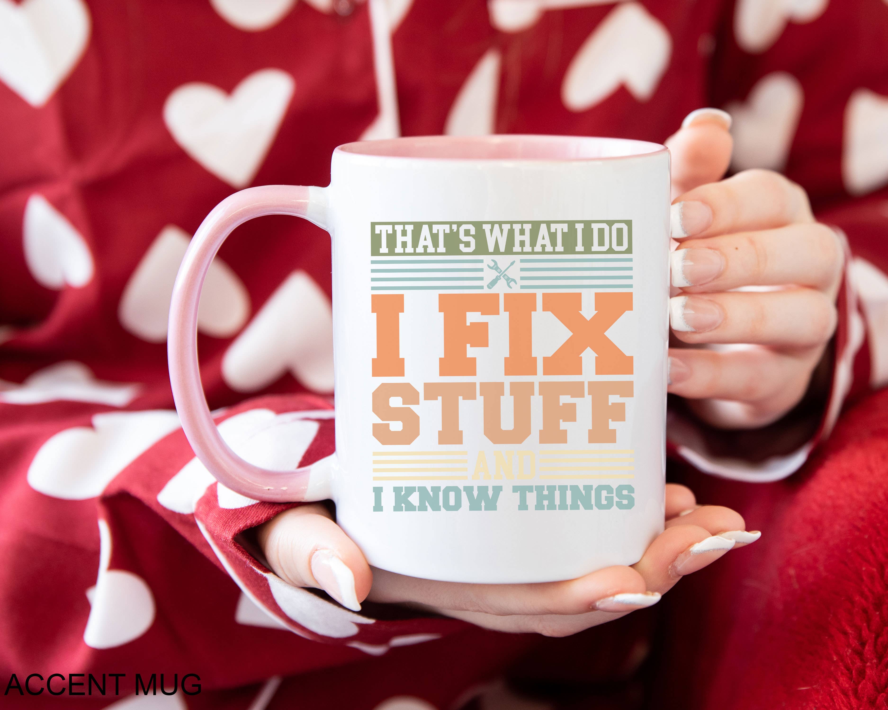 NVC Ecommerce LLC - Wholesale Coffee Mug - Retro Mechanic Dad Mug, I Fix Stuff And I Know Things Mug3