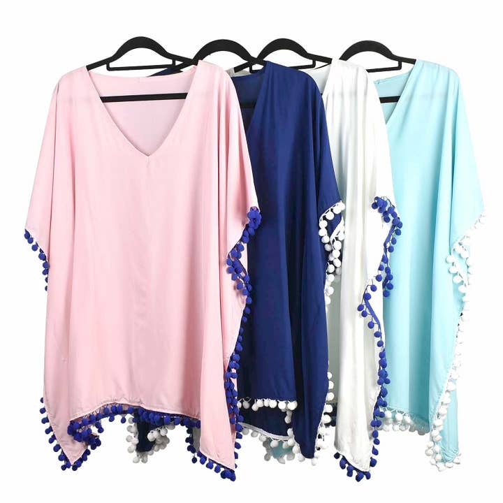 Taylor Hill Scarves & Co - Wholesale Kaftan – Women's - THSK1052: Baby Blue: Emily Kaftan Top7
