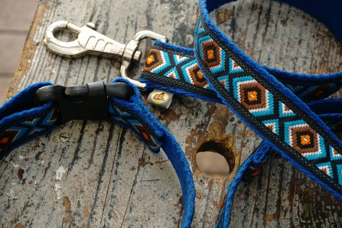 hundsfutter - Wholesale Pet Collar - Dog - Dark navy blue design necklace and strap set19