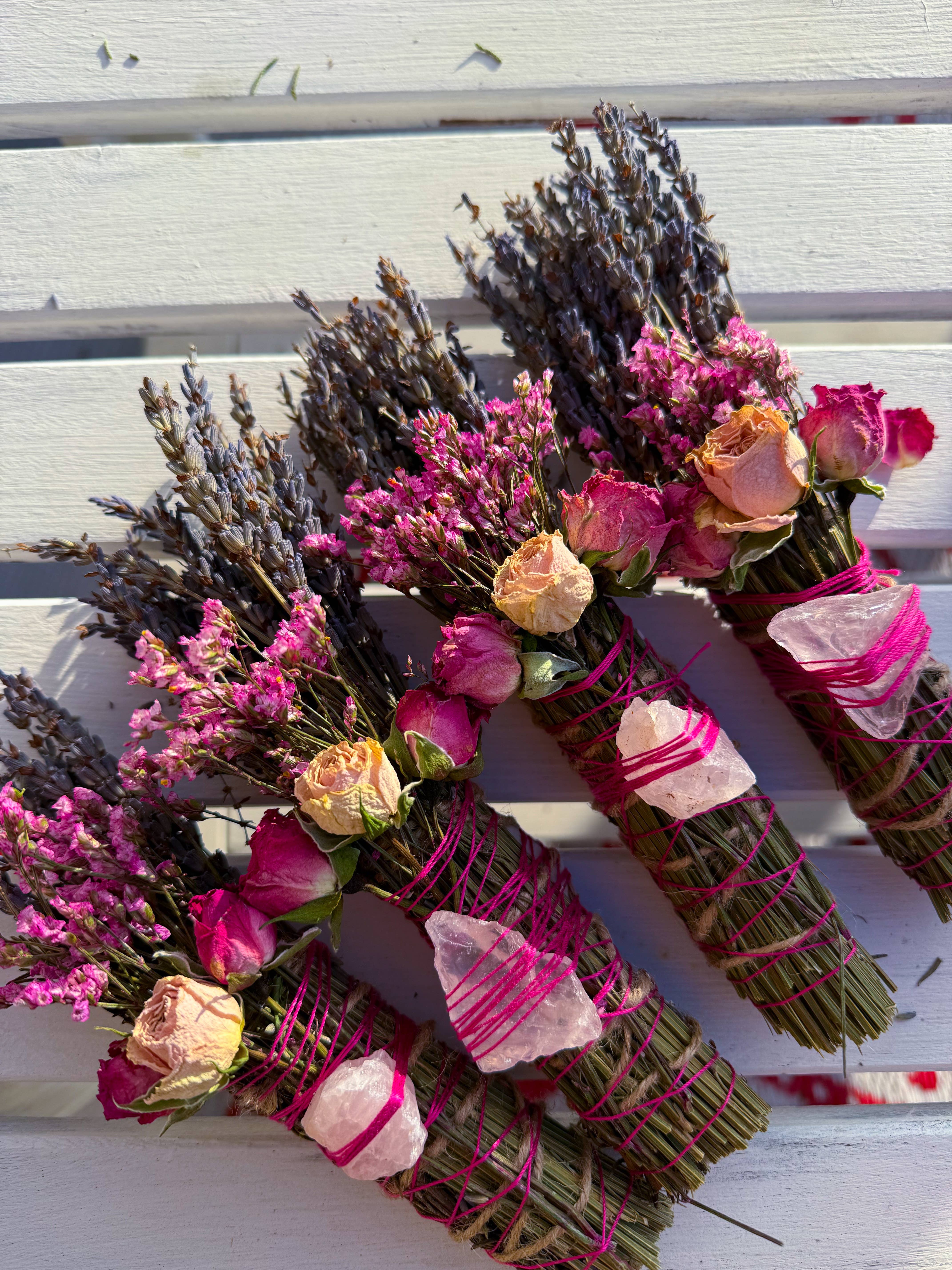 CharlieHaze - Wholesale Sage Bundle - Rose Quartz, Rosemary, Sage, and Lavender Smudge Stick1