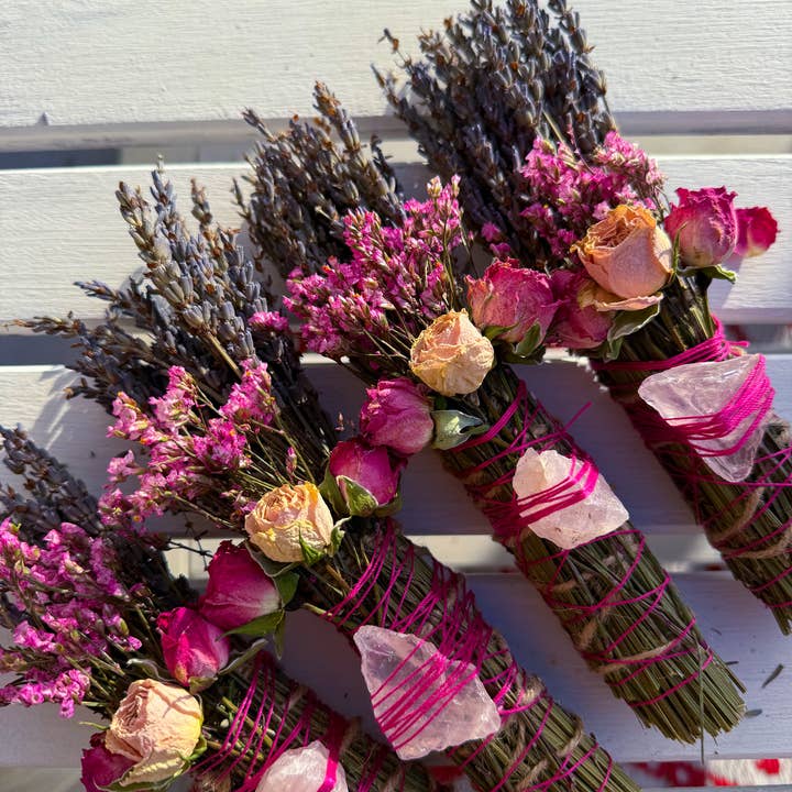 CharlieHaze - Wholesale Sage Bundle - Rose Quartz, Rosemary, Sage, and Lavender Smudge Stick1