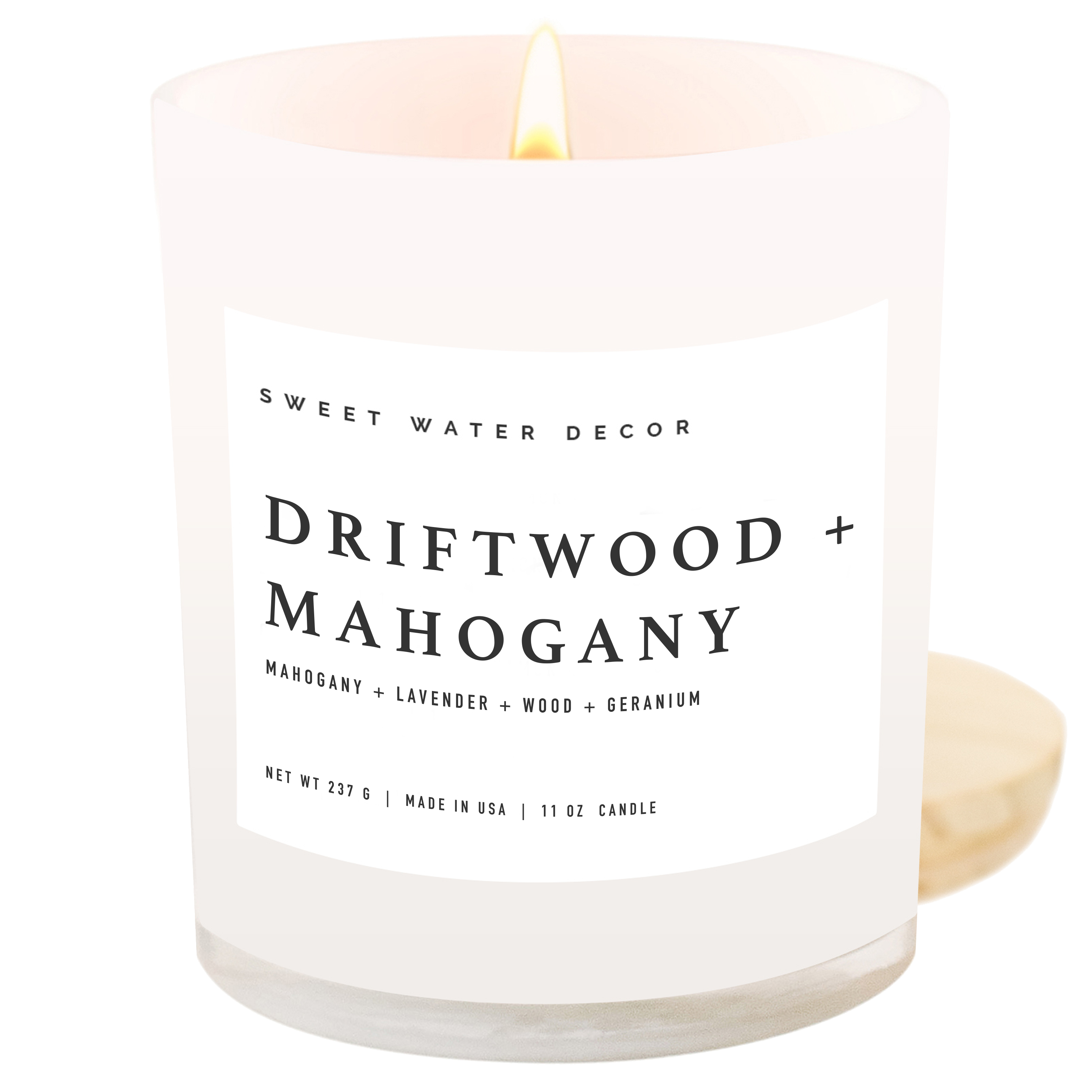 Sweet Water Decor - Wholesale Jar/Filled Candle - Driftwood and Mahogany 11 oz Soy Candle - Home Decor & Gifts7