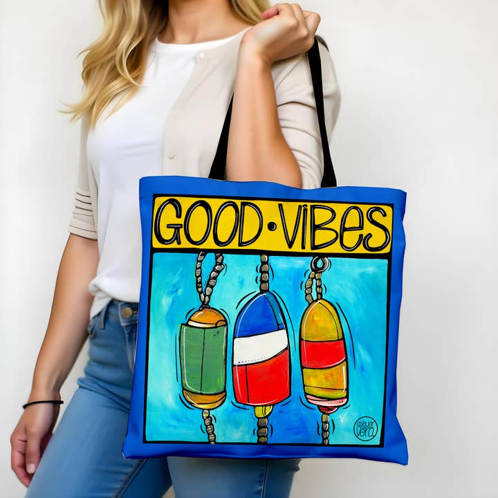 Borsa Tote Good Vibes - Boe Costiere Fantasiose e Colorate per la vendita all'ingrosso da parte di Atelier Vero Wholesale
