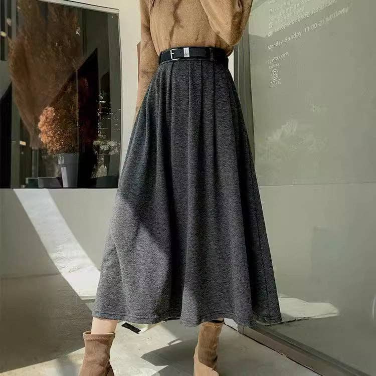 Marayn – wholesale Skirt – Women’s – Chic Korean Knit Midi Skirt HighWaisted Slimming ALine8