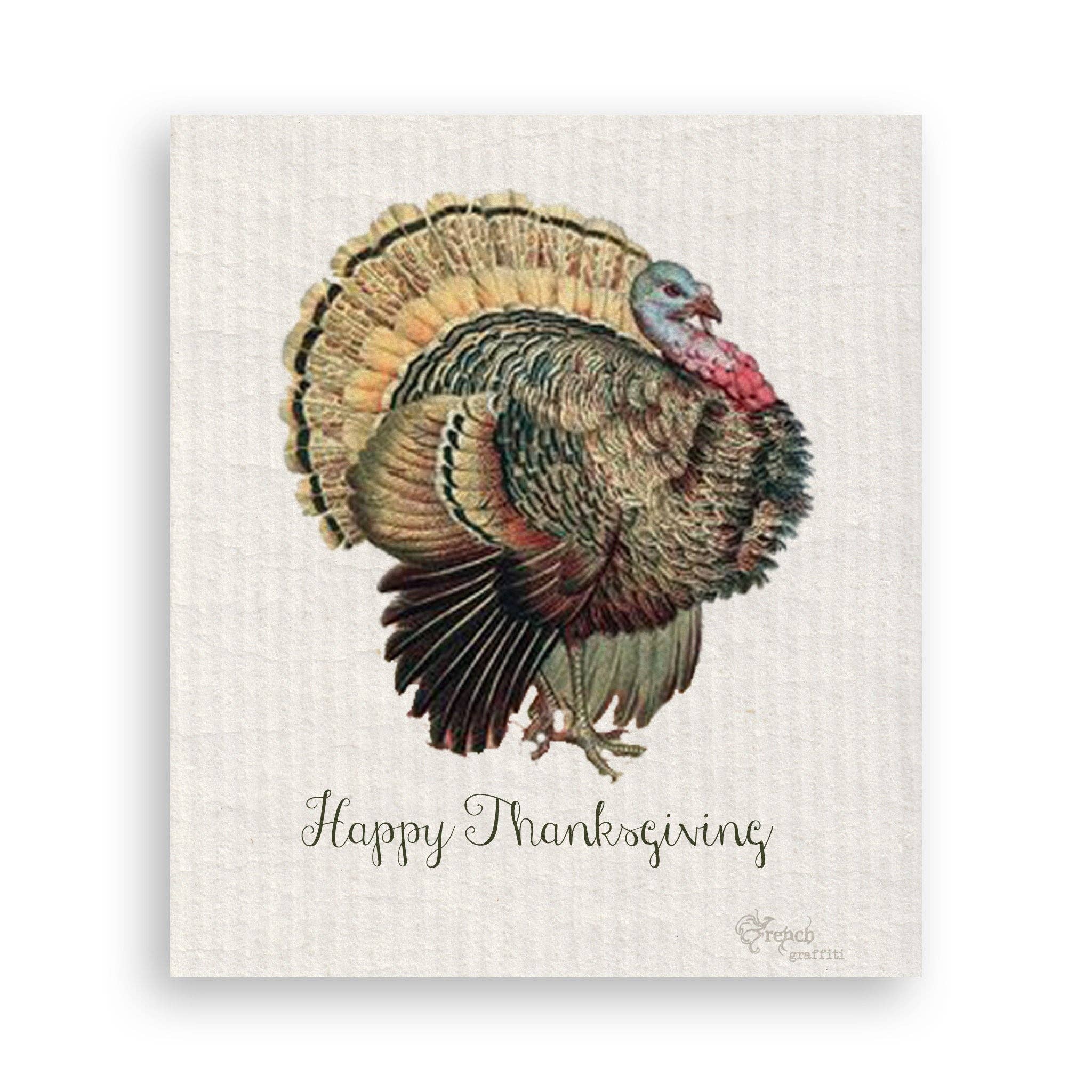 French Graffiti - Wholesale Tea Towel - Thanksgiving Turkey16