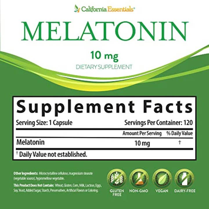 California Essentials - Wholesale Oral Supplement/Vitamin - Melatonin Natural Sleep Aid Supplement - 10mg Gluten Free10