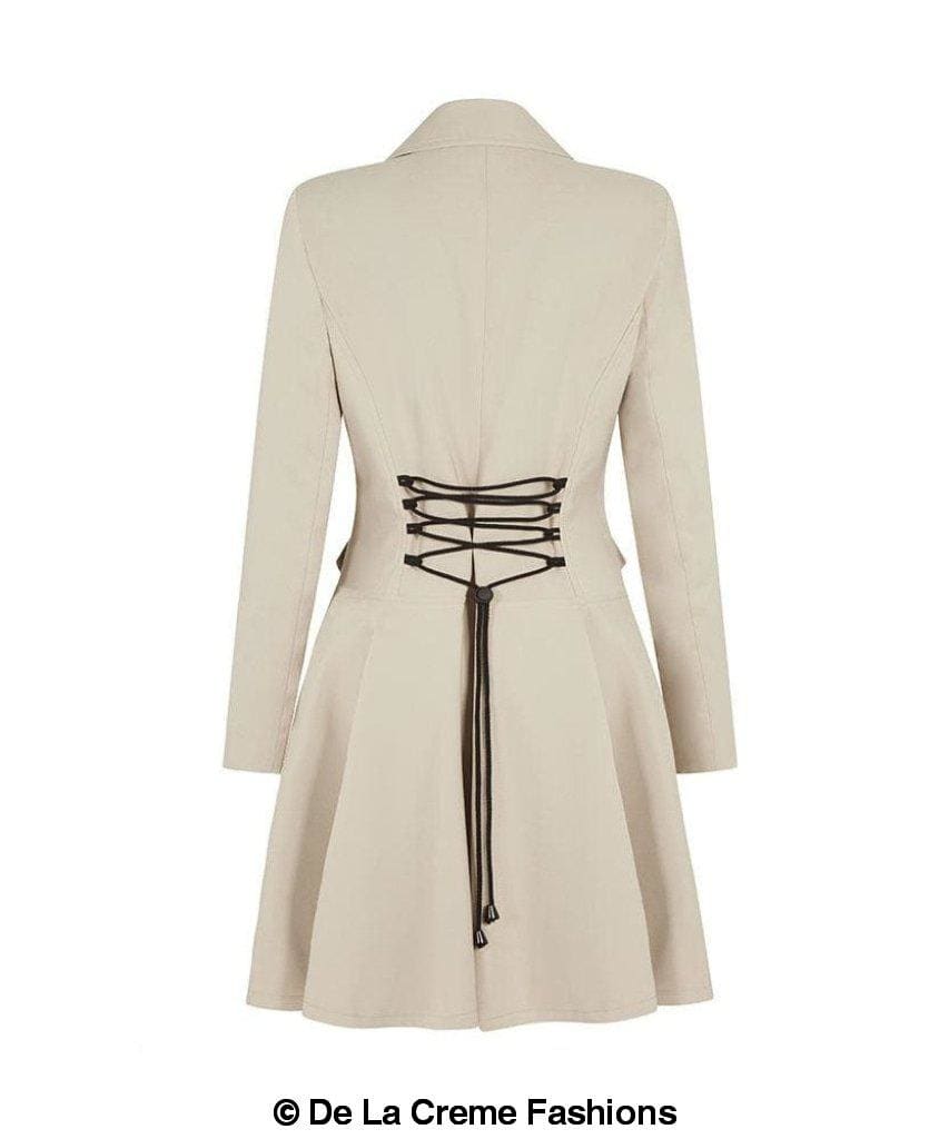 De La Creme Fashions – Engroshandel Frakke - Dame – Dame Forår/Sommer Dobbelt Breasted Flary Mac Coat10