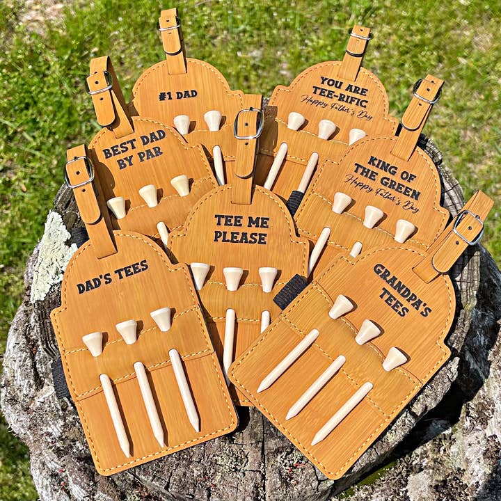 Lasting Impressions CT - Wholesale Sporting Accessories - Custom Leatherette Golf Tee Bag Attachment with 3 Tees
