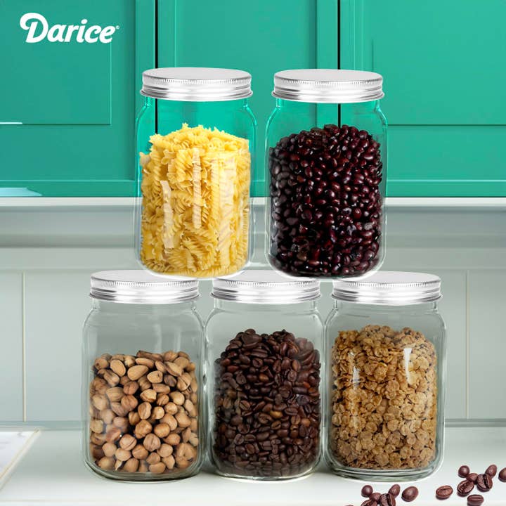 The Toy Group - Wholesale Jar - Darice 15oz Plastic Mason Jars with Lid - 6 Pack 2