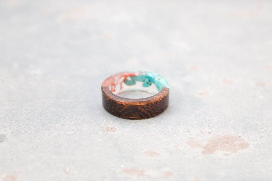 Hipster Row - Wholesale Band/Stacked Ring - Glass Wood Ring13