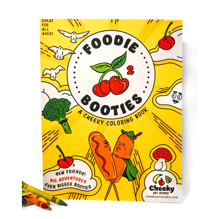 Cheeky Art Studio - Wholesale Coloring & Activity Book - Adult - Foodie Booties 2: A Cheeky Coloring Book