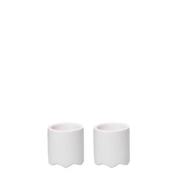 Lübech Living - Wholesale Egg Cup/Holder - Set Of 2 Wave Egg Cups, White Matte