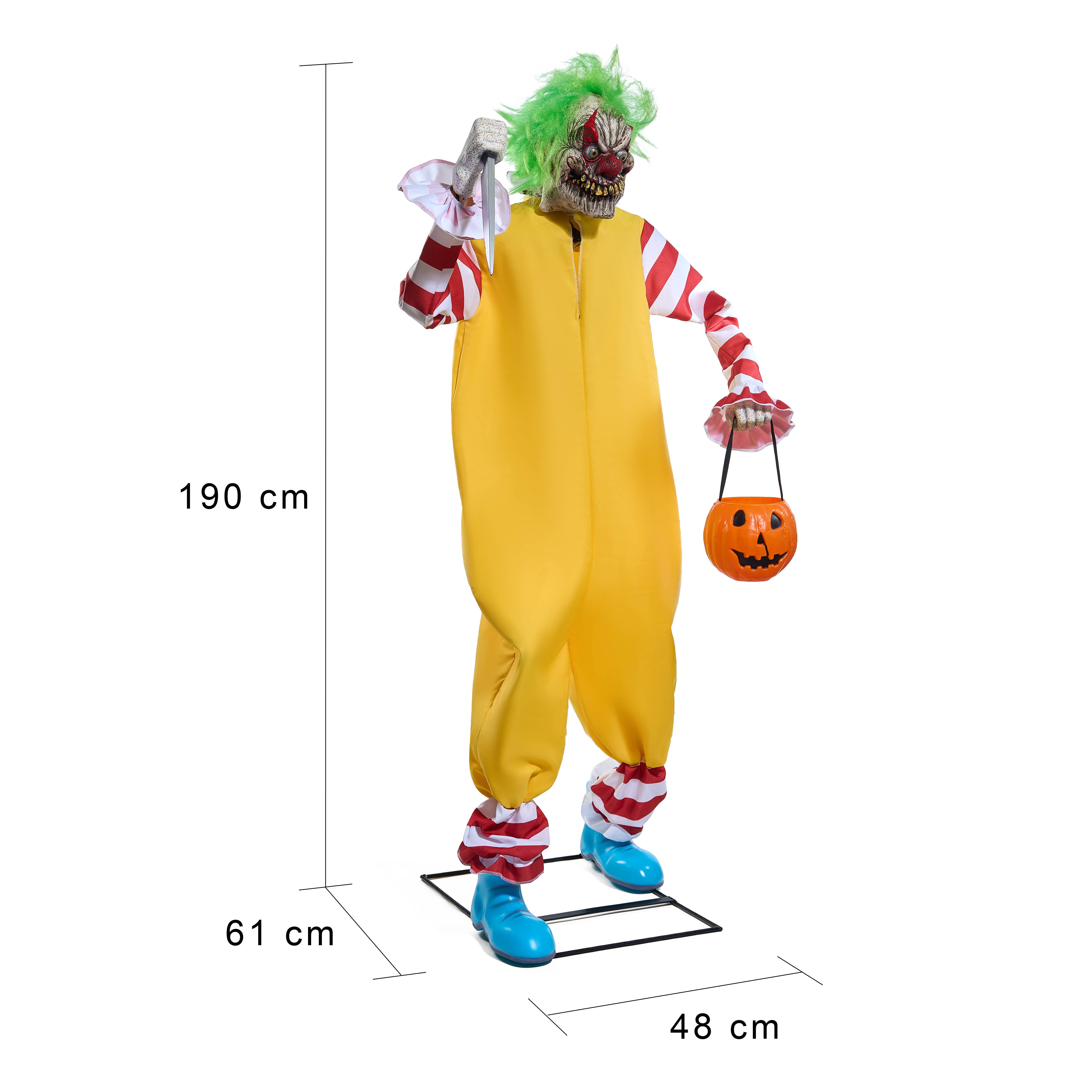 The Wine Savant /  Khen Glassware - Wholesale Outdoor Ornament/Decor - Halloween Animated Scary Clown Animatronic Over 6' Tall3