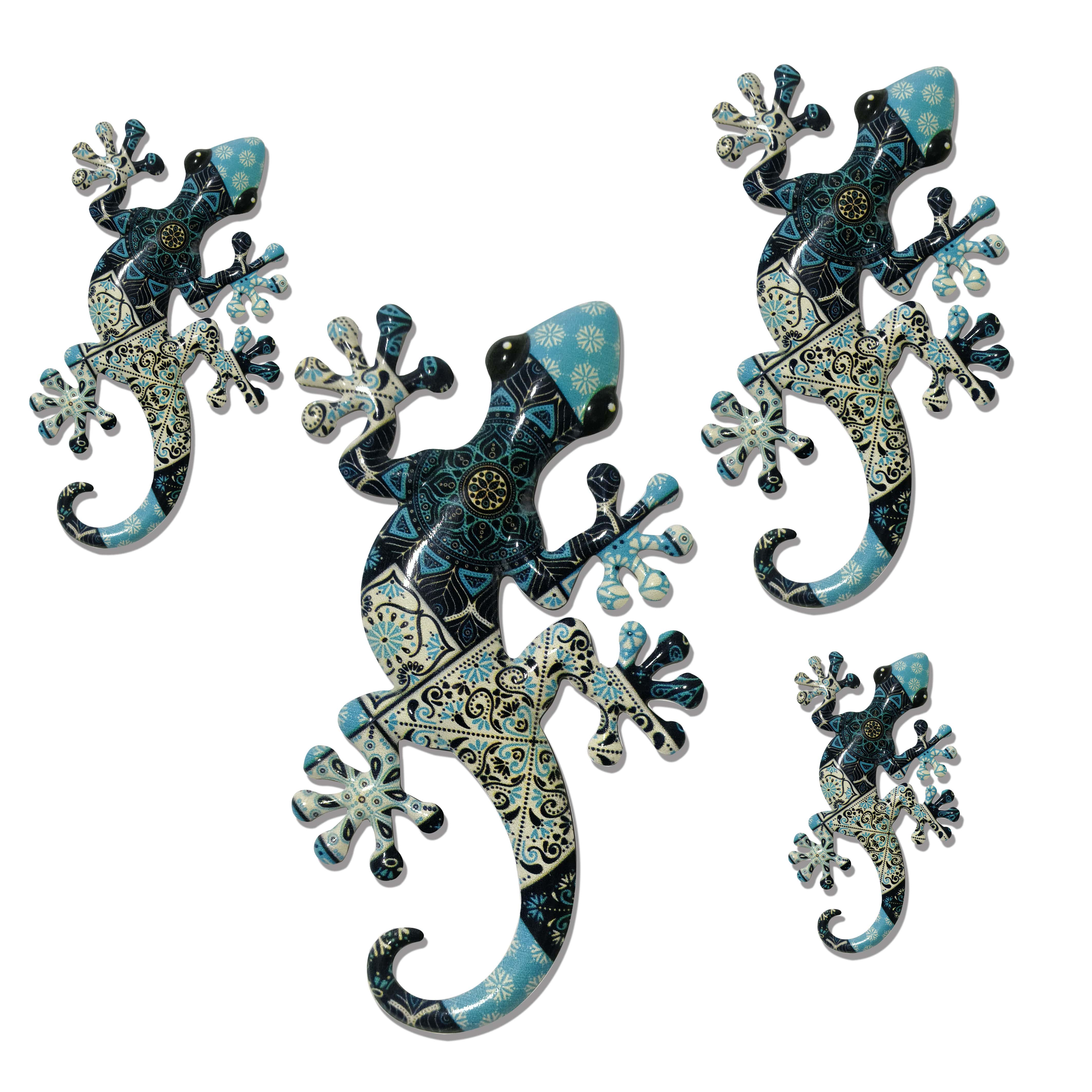 JOJO Geschenke - Vente Enseigne murale - Collection complète de geckos en métal pour décoration murale8