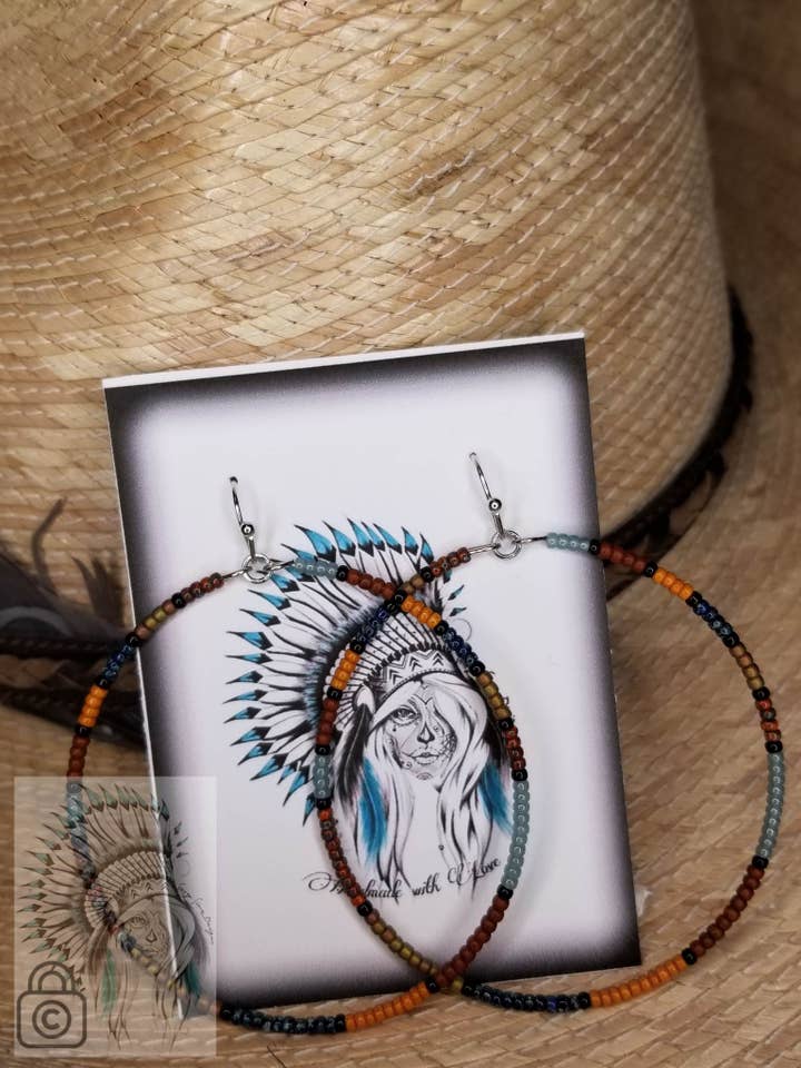 “Sassy Tatanka” Hoops for wholesale by Sassy Sioux Design LLC