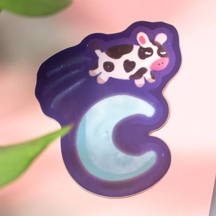 Over the Moon Sticker for wholesale by Whimsydew Art