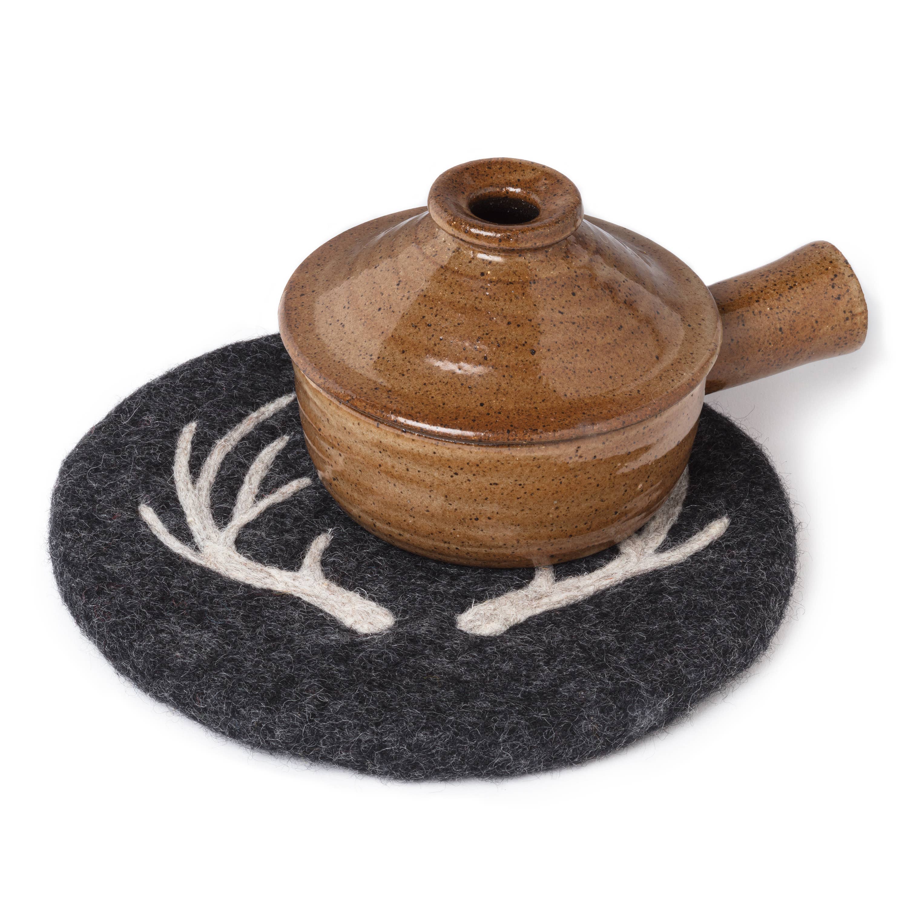 Abbott - Wholesale Trivet - Stag Horn Trivet-Charcoal-8"D3