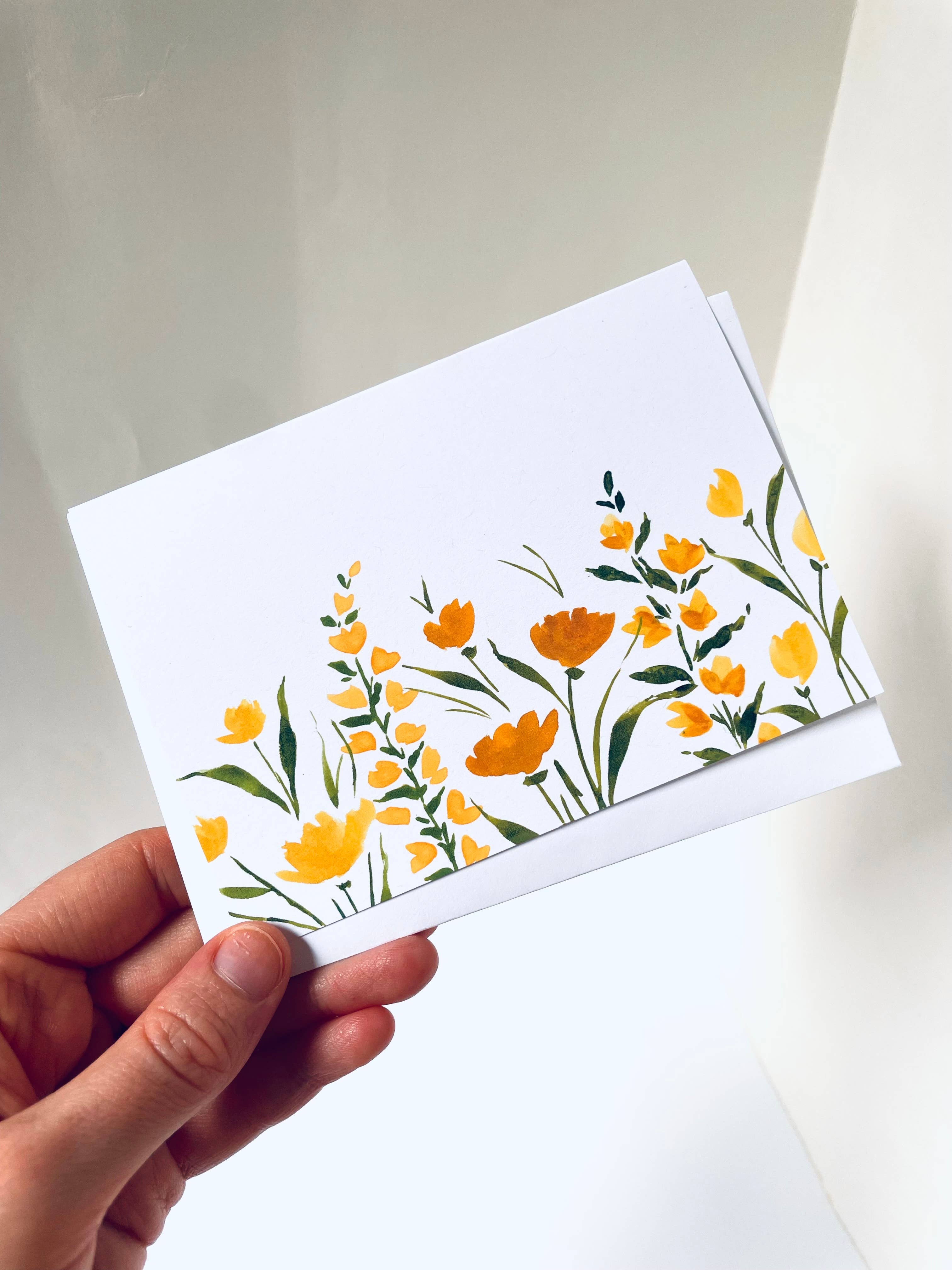 Atelier By Cat - Venta al por mayor Conjunto de papelería y tarjetas - Juego de tarjetas amarillas con estampado floral, tarjetas de papel 100% recicladas7