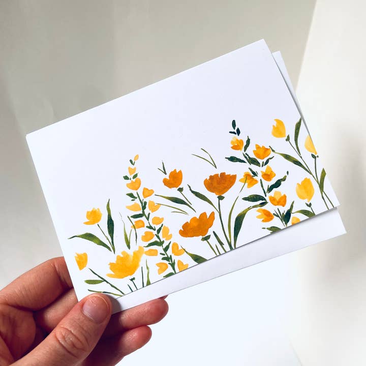 Atelier By Cat - Venta al por mayor Conjunto de papelería y tarjetas - Juego de tarjetas amarillas con estampado floral, tarjetas de papel 100% recicladas7