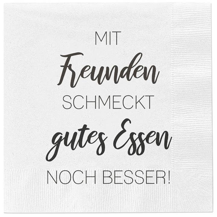 Meinposten - Wholesale Disposable Napkin - Napkins Food tastes even better with friends 80 pieces Party 16x16 cm