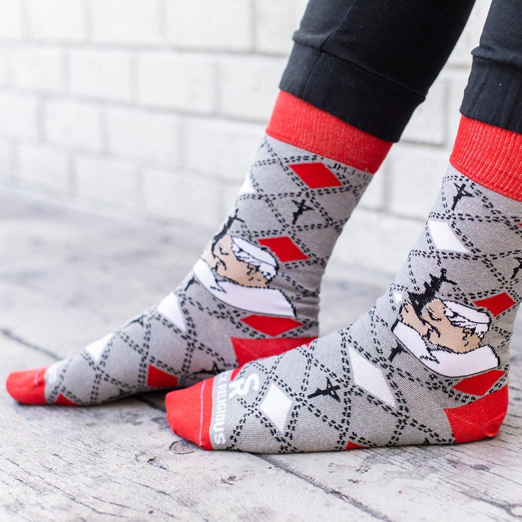 Sock Religious - Wholesale Socks - Unisex - St. John Paul II Adult Socks6