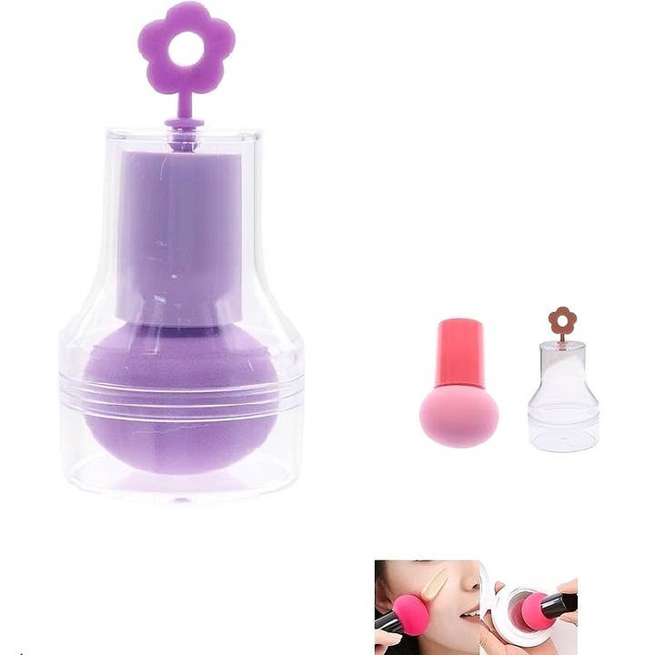 12pk Flower Case Makeup Puff Sponge for wholesale by Diacly