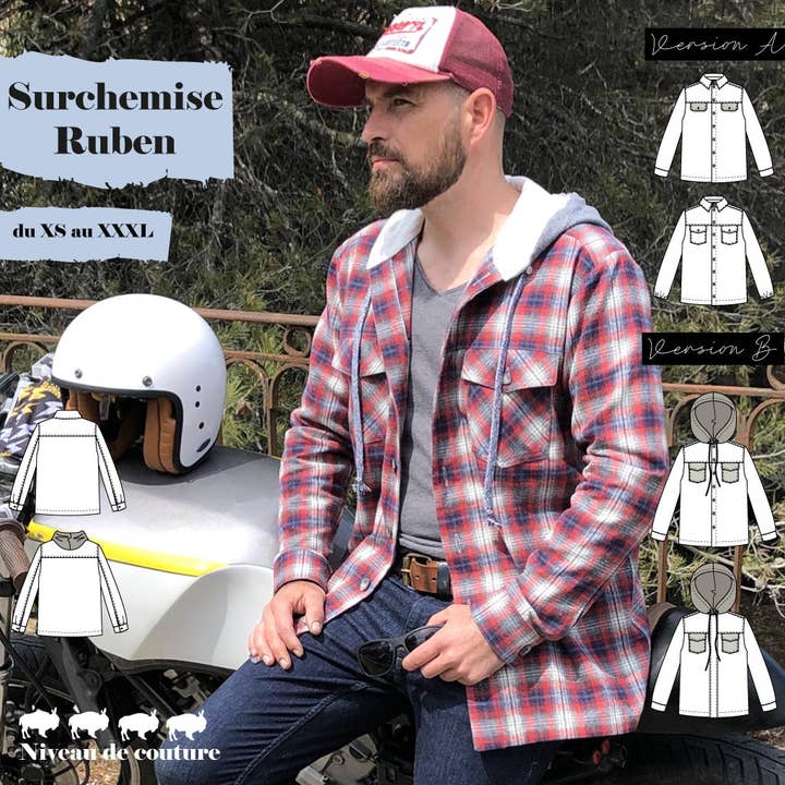 Sobrecamisa Hombre Patrón Ruben de XS a XXXL para venta al por mayor de Super Bison