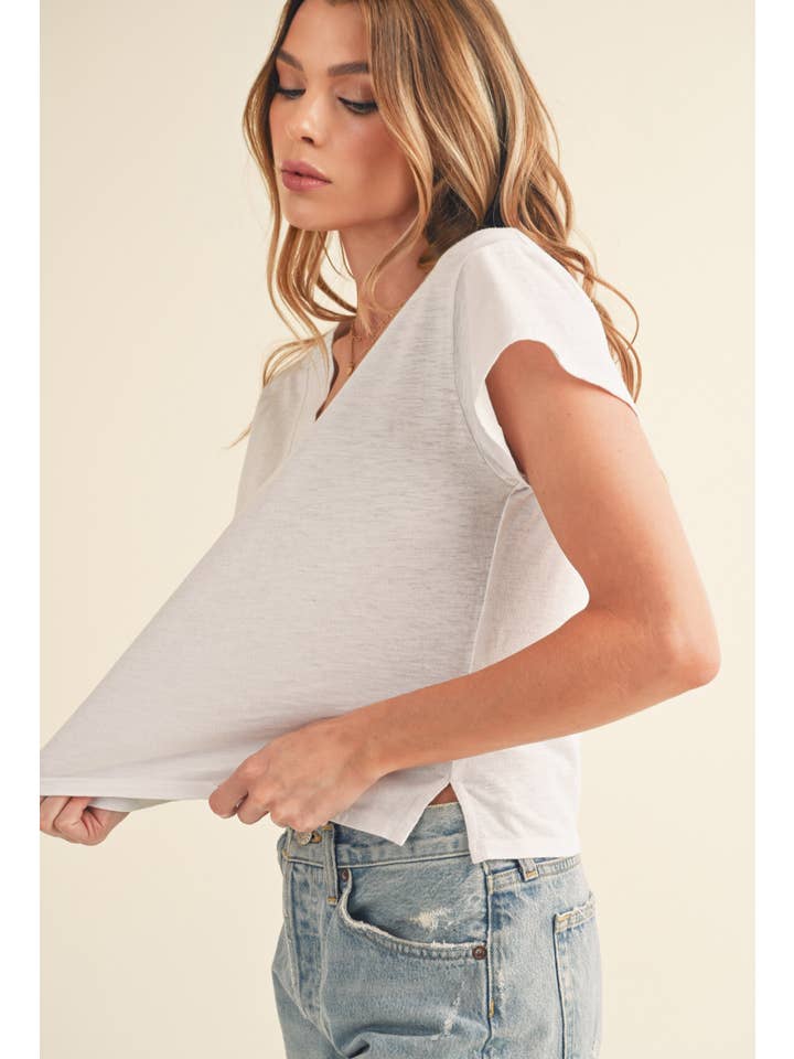 AEMI + CO - Wholesale T-Shirt - Women's - 8281DK Til V-Neck Baby Top26