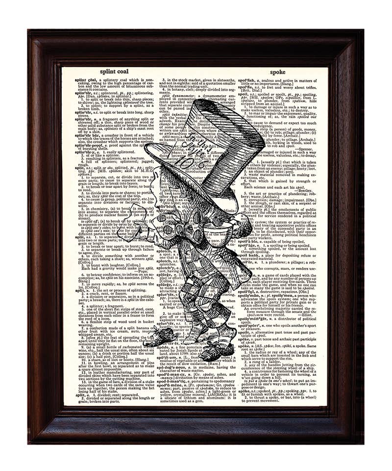 Fresh Prints of CT - Wholesale Art Print - Mad Hatter No Shoes Dictionary Print2