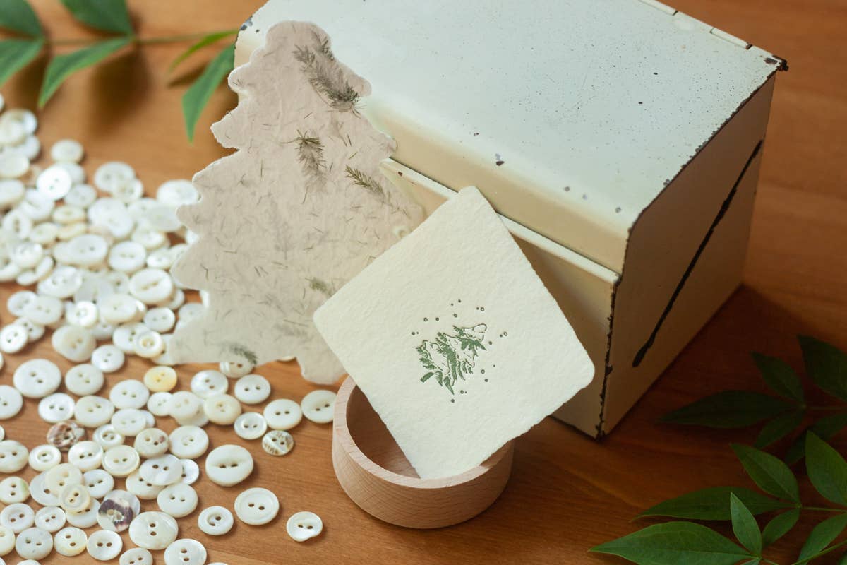 Oblation Papers & Press – wholesale Julkort – Snöig Tall Handgjorda Paper Boktryck Petite Charm2