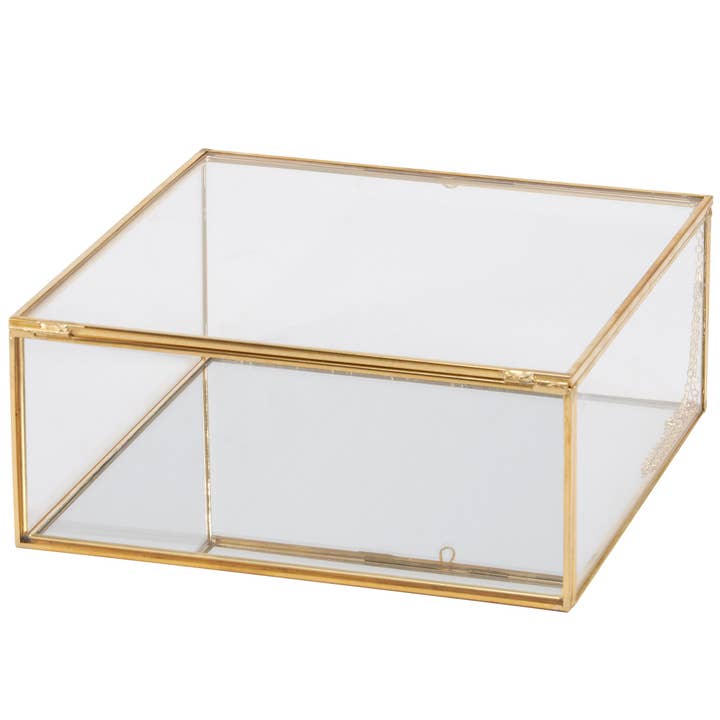 Primitives by Kathy - Wholesale Decorative Box - Glass Square Hinged Box Set1