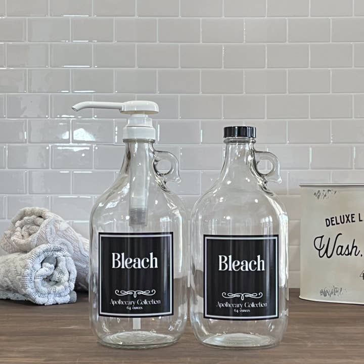 Blush Apothecary - Wholesale Laundry detergent powder/pods - Laundry Clear Glass Bottle Set 5