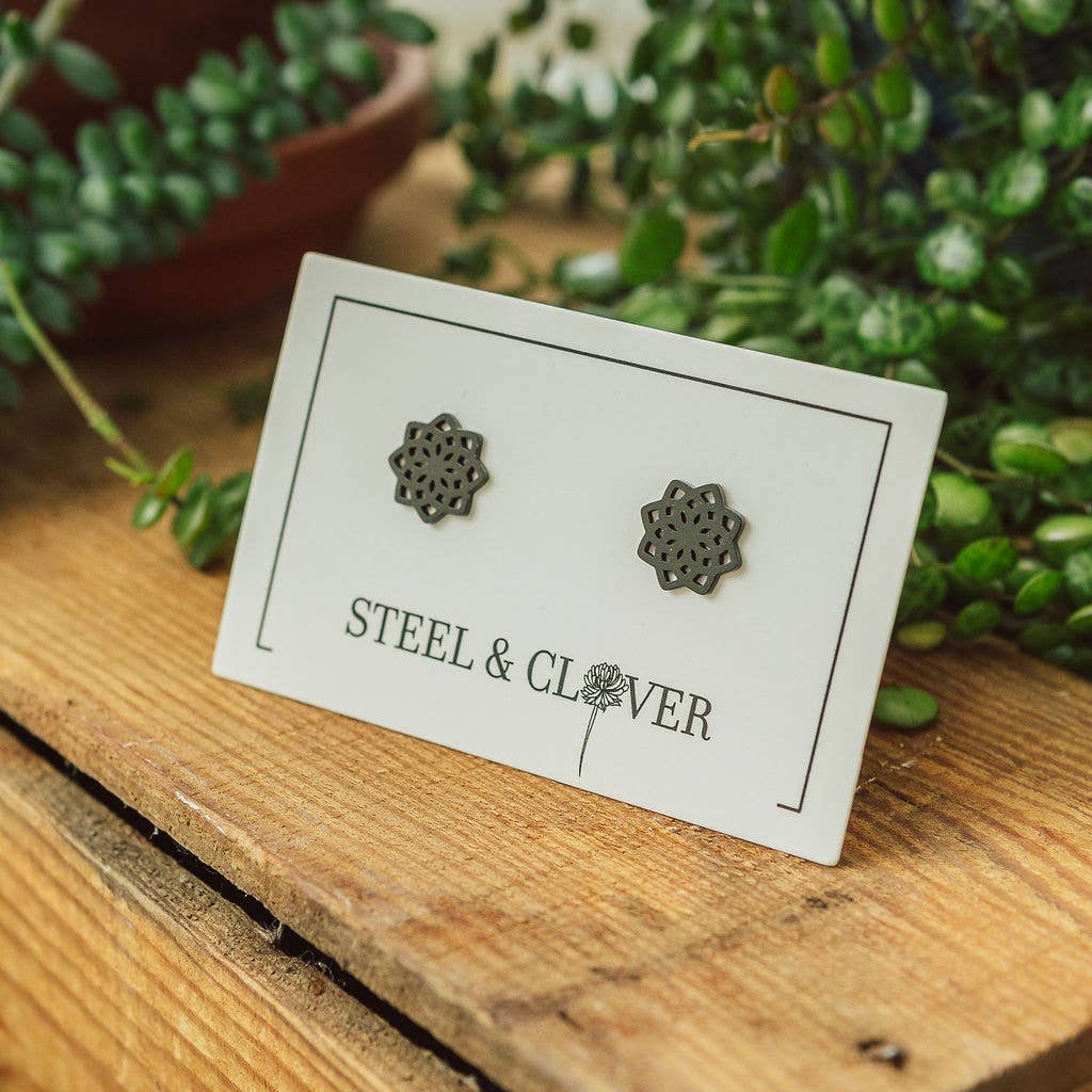 Steel & Clover - Wholesale Stud/Post Earrings - Peony Stud Earring0