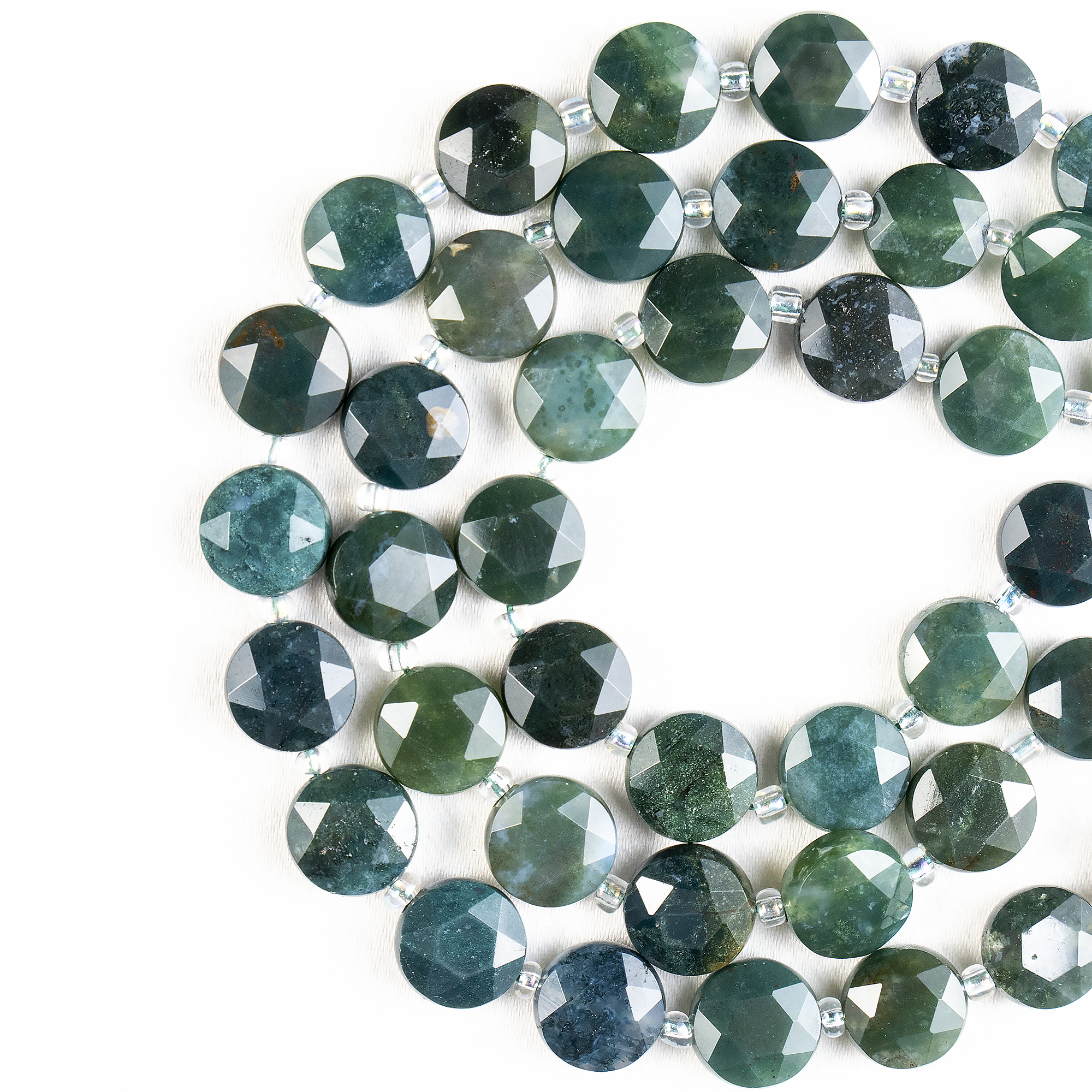 Soothing Crystals Beads - Wholesale Beads - Heishi Disc Beads | Moss Agate | Flat Crystal Beads6