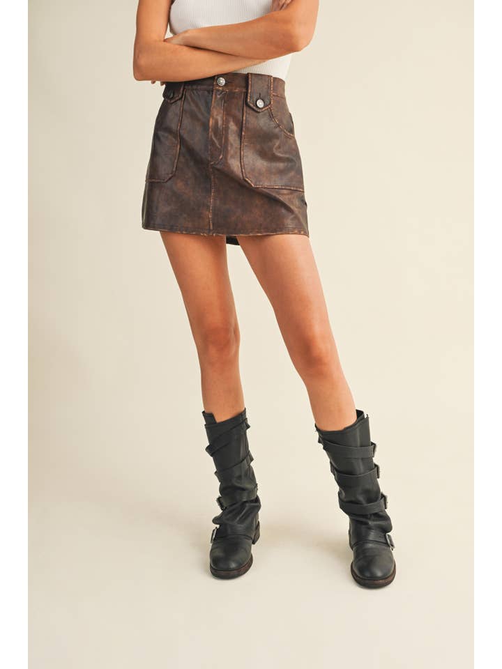 Mustard Seed - Wholesale Skirt - Women's - PATCH POCKET MINI SKIRT10