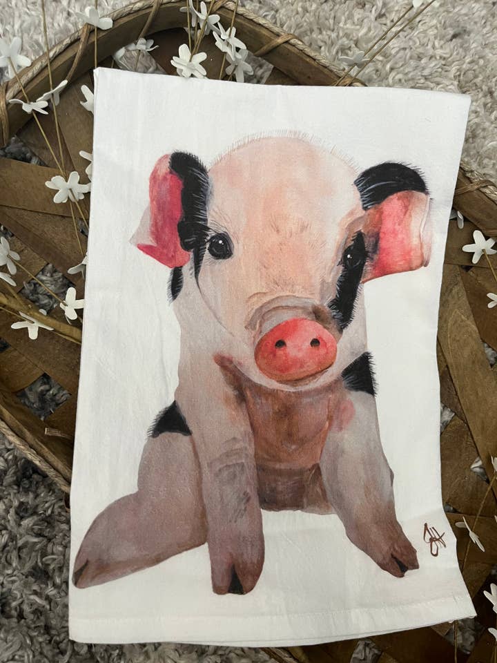 Tea Towel - Dolly Pig for wholesale by DOLLY ESTELLE