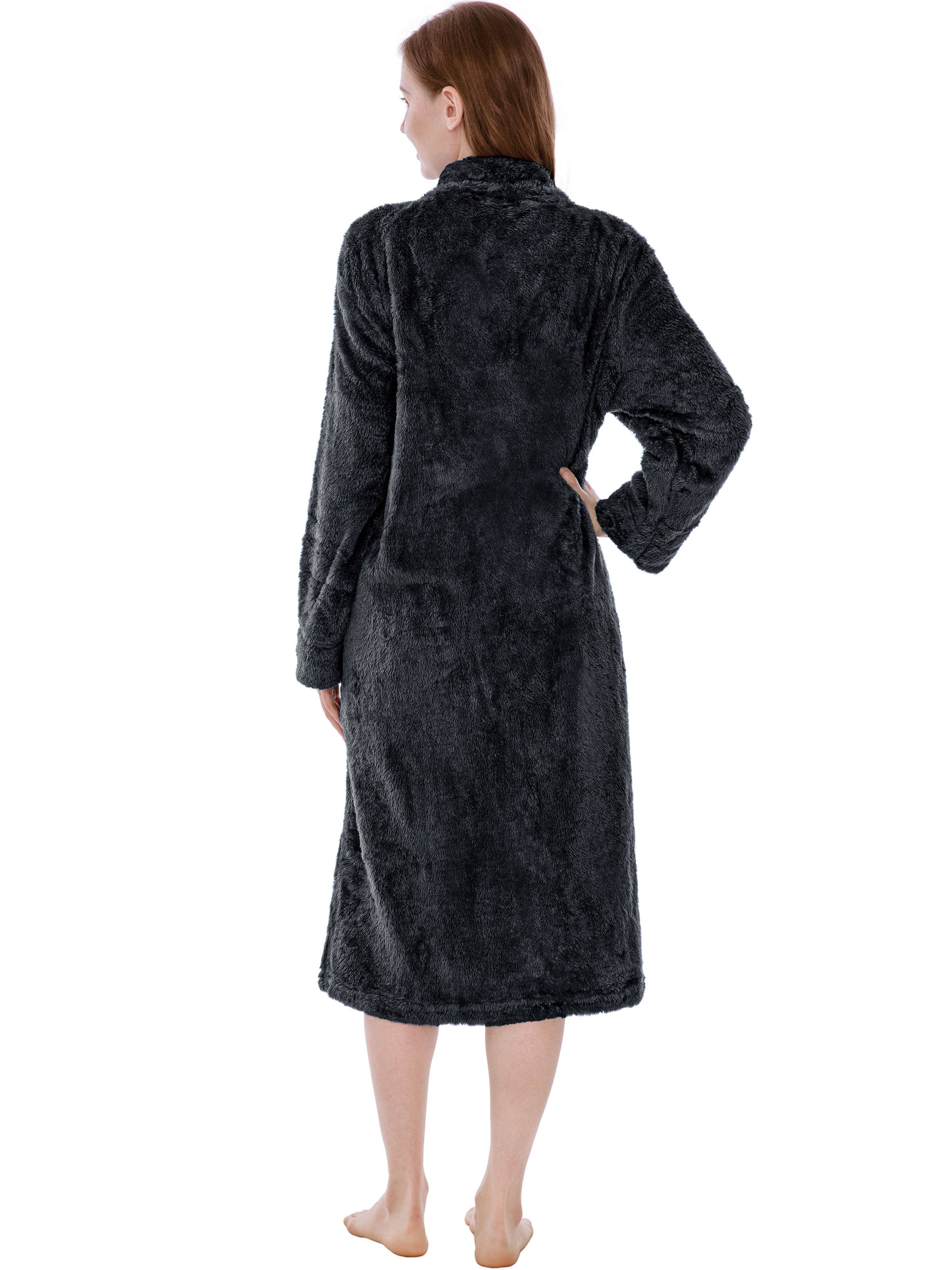 Pavilia - Wholesale Robe - Women's - Women's Sherpa Housecoat Zipper Robe1