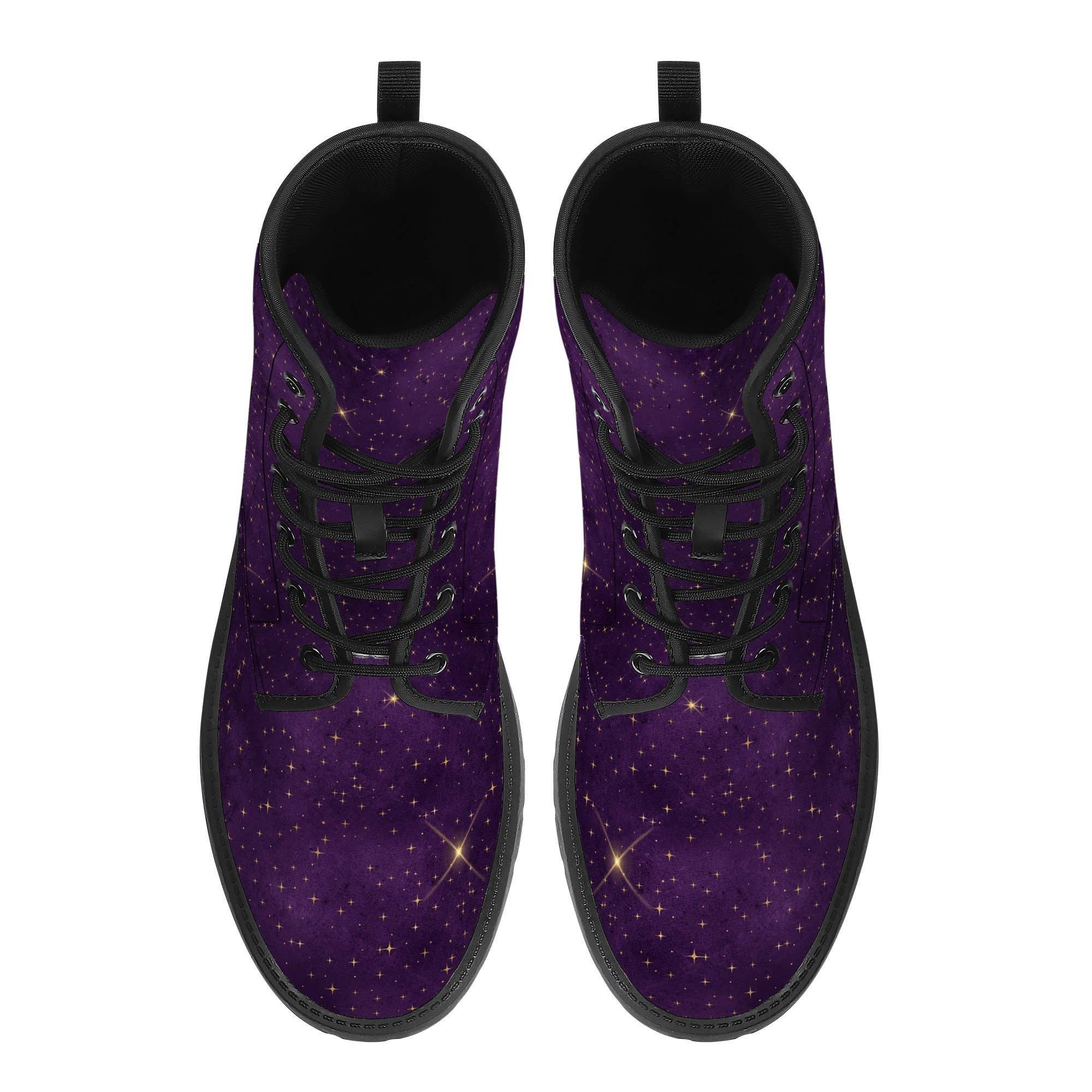 Raiana's Vibes - Wholesale Combat/Military Boots - Women's - Purple Galaxy Women's Boots, Vegan Leather, Chakra Boots, Handcrafted Boots, Combat Boots, Rave Outfit, Trippy Hippie, Galaxy Mens Boots6