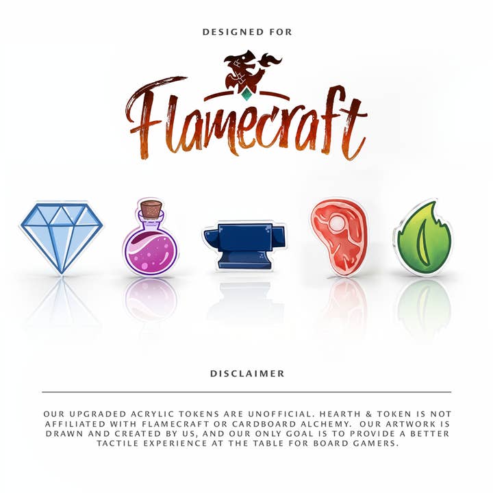 Jetons de jeu en acrylique Flamecraft impression recto-verso pour la vente par Naytendo