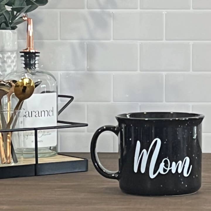 15oz Ceramic Campfire Black Mug - Mom Mug for wholesale by Blush Apothecary