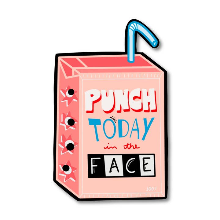 Sticker Punch Today In The Face for wholesale by Feira Pop